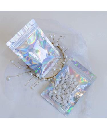 Holographic Resealable Bags - 100 Pack 4x6 Smell Proof Foil Ziplock Pouches for Food Storage & Party Favors - Buy Online on GoSupps.com
