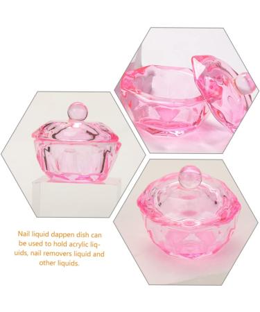FRCOLOR 4 Pcs Glass Dampen Dish Plate Monomer Dish with Lid Monomer Holder Dappen Dish with Lid Acrylic Liquid Holder Dappen Bowl Acrylic Powder Storage Pink Nail Manicure Tools 4.2x4.2cmx2pcs Pinkx2pcs - Buy Online on GoSupps.com
