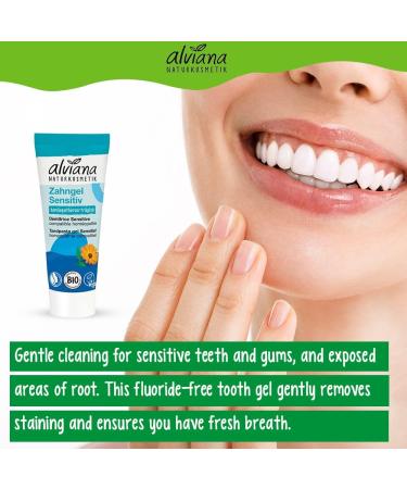 Alviana Natural Cosmetics Tooth Gel Sensitive 75 ml | Gentle Oral Care for Sensitive Teeth - Buy Online Internationally - Buy Online on GoSupps.com