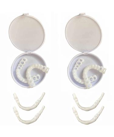 Flipped warm 2 pairs of teeth for plug in artificial teeth veneers instant perfect smile teeth prosthesis snap-on braces above or below denture false teeth