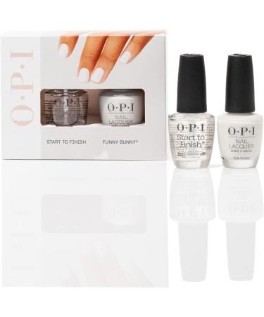 OPI Nail Lacquer Sheers Duo Gift Set - Including Start To Finish a 3-in-1 Base Coat Top Coat & Nail Strengthener & Funny Bunny  - Buy Online on GoSupps.com