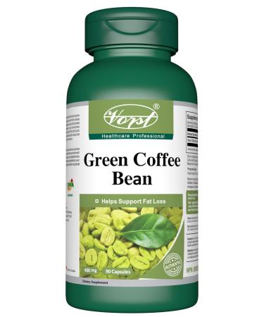VORST Green Coffee Bean Extract 400mg 90 Capsules | Natural Dietary Supplement for Weight Loss Appetite Suppressant and Fat Burner for Women & Men | Powder Pills | 1 Bottle 90 count (Pack of 1)