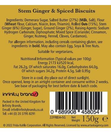 Frida Kahlo | Fiery Spiced Ginger Biscuits Gift Tube 150g - Buy Online on GoSupps.com