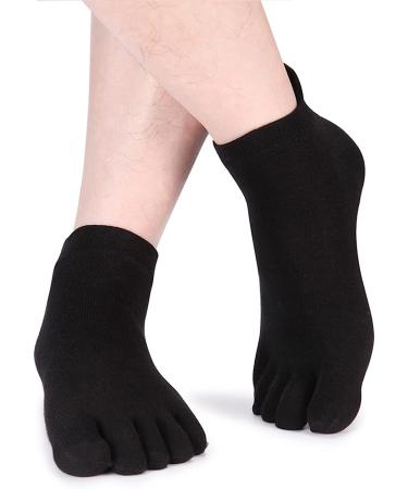 Meaiguo Men's Cotton Toe Socks - Low Cut Athletic Socks for Running in Black - Buy Online on GoSupps.com