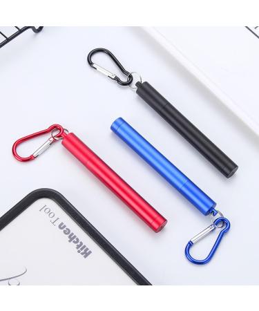 304 Stainless Steel Telescopic Straw with Three Sections and Aluminum Alloy Storage Sleeve Colorful Outdoor Portable Travel Gift the black one - Buy Online on GoSupps.com