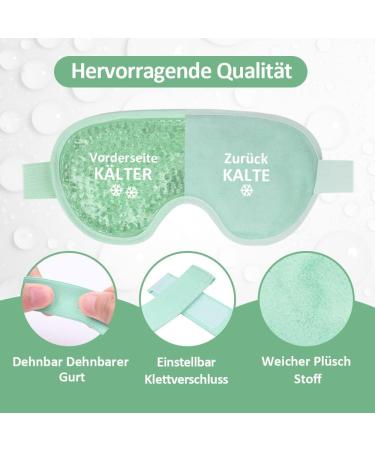 NEWGO Cooling Eye Mask - Reusable Hot Cold Therapy Gel for Puffy Eyes, Migraine, Dark Circles - Green 2PCS - Buy Online on GoSupps.com