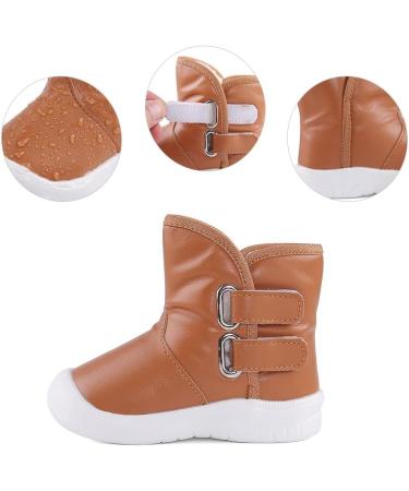 LACOFIA Toddler Winter Snow Boots | Anti-Slip Rubber Sole | Waterproof & Warm | Size 6 UK Child | Brown - Buy Online on GoSupps.com