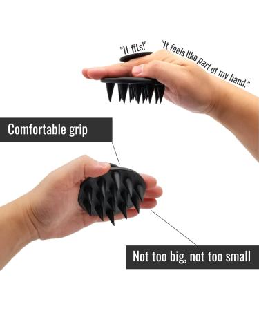 2-Piece Wakisaki Solid Silicone Scalp Massage Brush Set - Mold-Resistant Hair Shampoo & Head Massager (Black) | International Shipping - Buy Online on GoSupps.com
