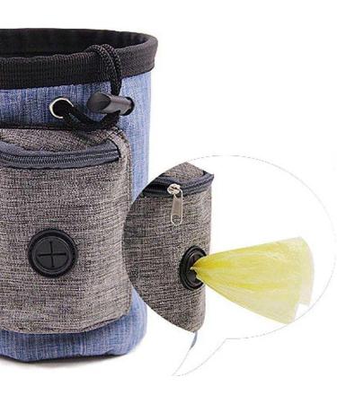 Dog Treat and Toy Pouch with Poop Bag Dispenser Hands-Free with Waist Belt & Clip for Dog Training (BLUE/PINK/BEIGE) - Buy Online on GoSupps.com