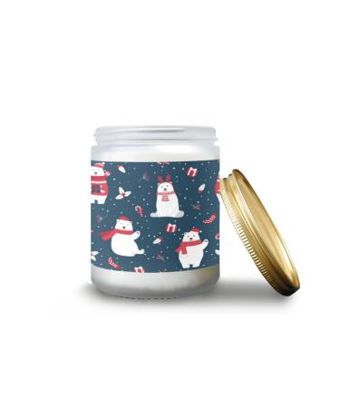 Vanilla Candles for Home Scented Aromatherapy Jar Candles 7 oz Long Lasting Candles Scented Candles Gift Set for Women Perfect for Birthday Gifts Christmas Pattern with Polar Bear