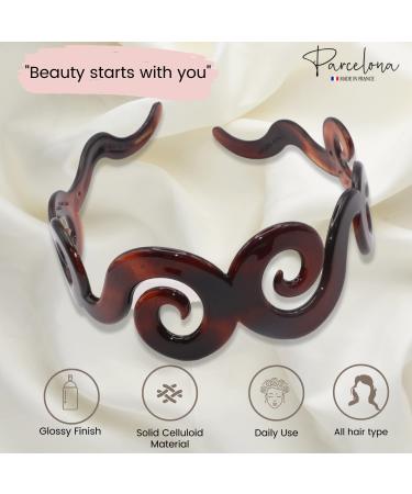 Parcelona French Swirls Wide 1.5 Non-brittle Celluloid Tortoise Shell Hair Headband - Durable Quality - Buy Online on GoSupps.com
