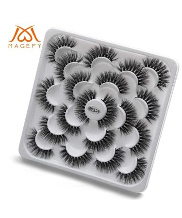 Kashyk 10 Pair 5D Mink False Eyelashes - Natural Wild Makeup Eyelashes (H Style) | International Shipping - Buy Online on GoSupps.com