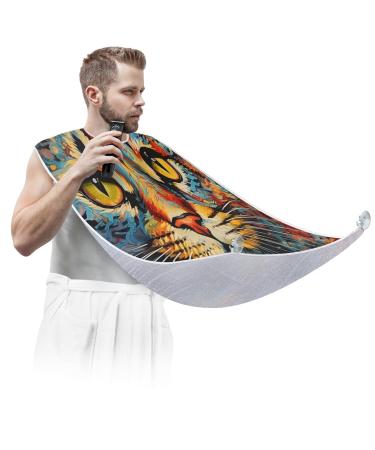 Cat Beard Bib Apron Beard Hair Catcher for Men Shaving Fathers Day Anniversary Christmas Gifts for Dad Husband Beard Bib with 2 Suction Cups