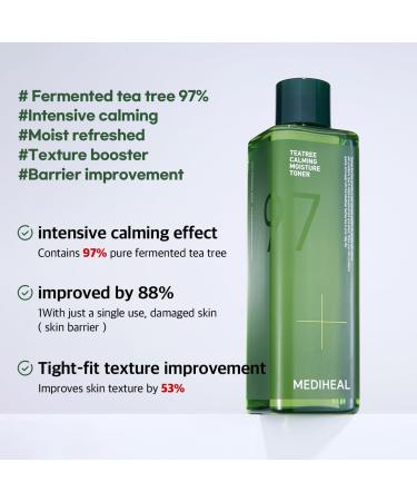 MEDIHEAL Teatree Calming Moisture Toner - Deep Hydration & Quick Calming Formula for Sensitive Skin | 11.8 fl oz - Buy Online on GoSupps.com
