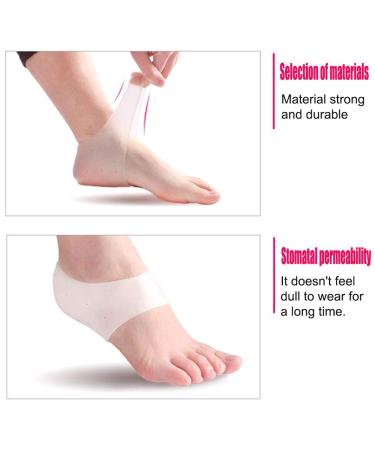 Brillistar Silicone Gel Socks - 2 Pair Heel & Ankle Sleeve for Plantar Fasciitis Relief | Comfortable Foot Pain Relief for Men & Women - Buy Online on GoSupps.com