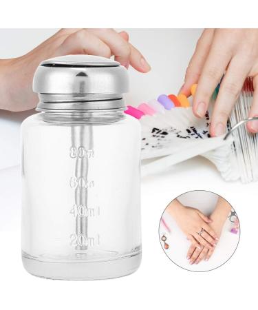 Gel Polish Remover Nail Polish Remover Pump Dispenser Empty Press Glass Bottle Liquid Container for Manicure Makeup Remover Nail Art(80ml) - Buy Online on GoSupps.com