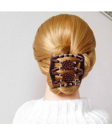 3 PCS Magic Beads Hair Comb - Multifunctional Elastic Double Clips for Women - Buy Online on GoSupps.com