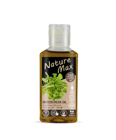 Nature Max Watercress Oil Natural Cold Pressed (1.7 oz / 50 ml) Roquette Rucola Arugula Rugula Cress Non Gmo Pure Herbal Cooking & Hair & Skin & Body