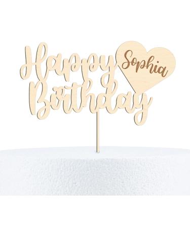 Alsino Personalized Cake Topper - Eco-Friendly Wooden Decor for Weddings Birthdays Baptisms & More - Engraved Heart Design - Buy Online on GoSupps.com
