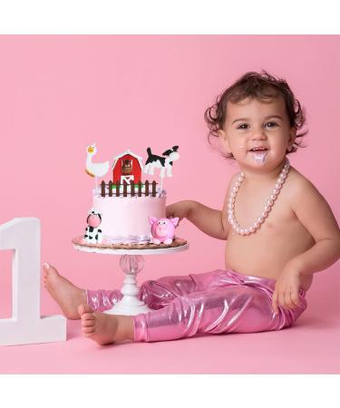 Farm Cake Toppers Decorations Farm Animal Mini Figures Farm Party Supplies Birthday Cake Decoration Dog Duck Cow House Pig Fence Decor for Children Birthday Party Celebration - Buy Online on GoSupps.com