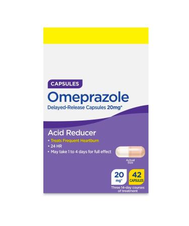 SEDLAV Omeprazole Delayed-Release Acid Reducer Capsules 20 mg 42 Count Sticker