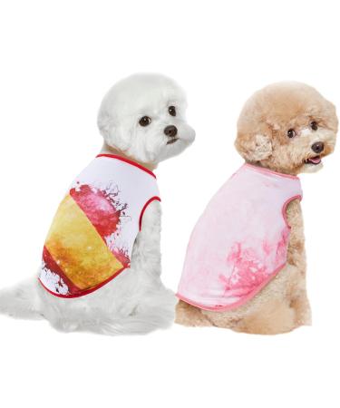 2 Piece Small Dog Shirts - Soft & Breathable Puppy Vests in Pink & White - Ideal Costumes for Small Breeds - Buy Online on GoSupps.com