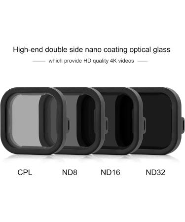 Soonsun 4-Pack Lens Filter Kit for GoPro Hero 11/10/9 Black - ND8 ND16 ND32 CPL Filters - Lens Protector for GoPro Hero 9/10/11 Black Camera - Buy Online on GoSupps.com