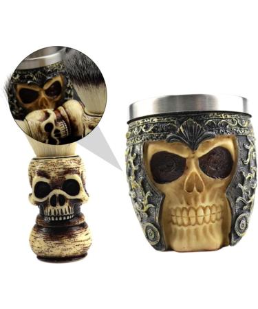 Aboofan 3 Sets Skull Beard Brushes & Facial Cleaning Tools | Durable Shaving Brushes for Men - Buy Online on GoSupps.com