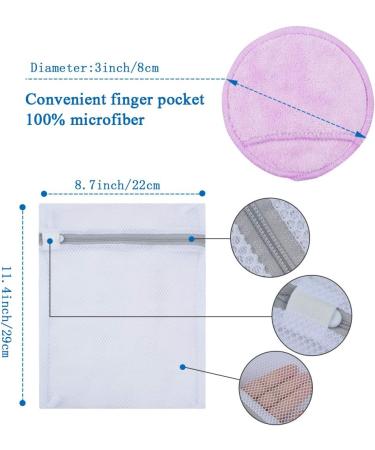 Kinhwa Smart Pads - 14 Reusable Microfiber Cotton Makeup Towels | Washable & Sustainable Facial Cleaning Pads - Perfect for Cleansing - 1 Pack (Purple) - Buy Online on GoSupps.com