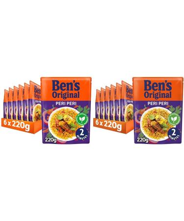 BEN'S ORIGINAL Peri Peri Microwave Rice Bulk Multipack 6 x 220g pouches (Pack of 2)