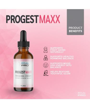 Progest MAXX Progesterone Oil | Natural Bioidentical Progesterone for Women | Hot Flashes & Menopause Relief | 2oz Bottle - Six Month Supply - Buy Online on GoSupps.com