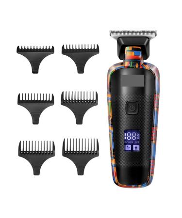 Digital Display Professional Men's Barber Pusher Hair Clipper Reciprocating Random Graffiti Pattern Electric Men's Barber Km-max5090