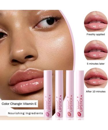 4 Pack Fruity Color Changing Lipsticks - Moisturizing and Long Lasting with Vitamin E Hydration Lightweight Texture Tinted Lip Balm with Gift Box for Girls Women (B) - Buy Online on GoSupps.com