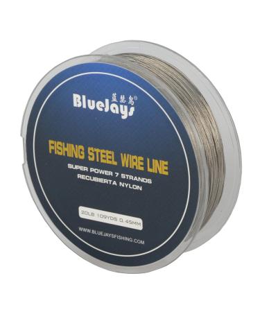0.45mm 100 Metres 20 Pound Fishing Stee Wire Nylon Coated 1x7 Stainless Steel Leader Wire Super Soft Fishing Wire Lines