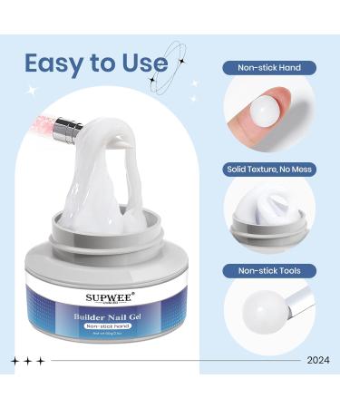  SUPWEE Solid Gel for Nail Art 60g White 3D Sculpting Gel Multifunctional Non-Sticky Nail Extension Solid Builder Nail Template Embossing Hard - Buy Online on GoSupps.com
