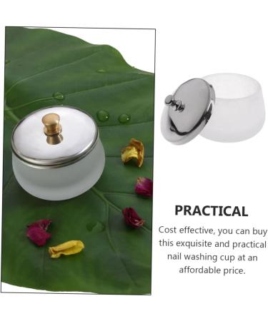 Gobelet Rond Verre Pour Dissolvant Vernis Ongles Avec Couvercle Acier Inoxydable Fournitures Pour Nail Art - Buy Online on GoSupps.com