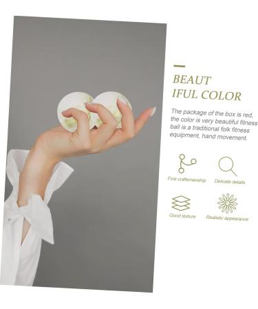 Lurrose Gymnastics Ball Set - 3 Jade Hand Exercise Balls for Forearm Strength Fitness & Relief | Marble Baoding Lantian Jade | 3.5cm - 3 Colors - Buy Online on GoSupps.com