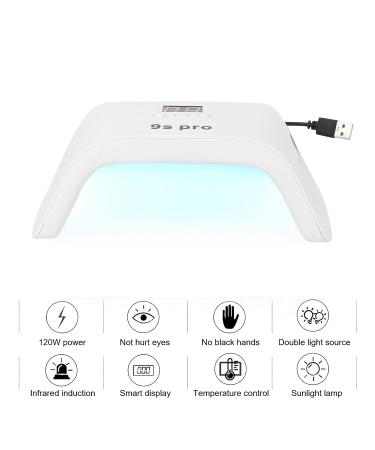 Buy UV LED Nail Lamp 120W - Dual Layer Nail Polish Gel Dryer with 3 Timers | Perfect for Home & Travel Nail Art - Buy Online on GoSupps.com