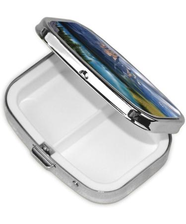Banff National Park Printed Square Pill Box - Portable Travel Medicine Organizer | Shop Internationally - Buy Online on GoSupps.com