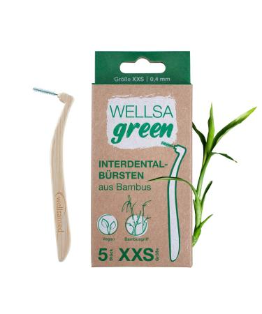 wellsamed wellsagreen 5-pack bamboo interdental brushes L-Shape (XXS) 1 piece (5-pack)