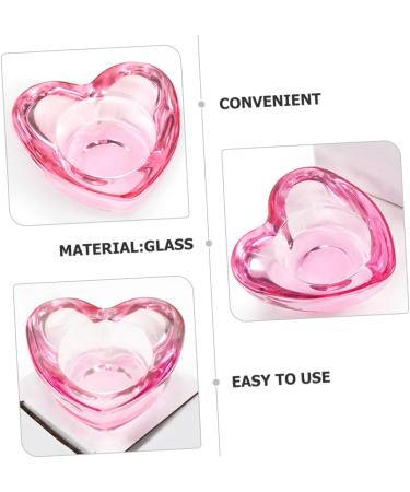 minkissy Nail Cup Glass Nail Art Cup Dappen Dish Cup Manicure Art Dish Crystal Nail Art Dappen Bowl Acrylic Nail Supplies Acrylic Nail Tools Jewelry Dish High Transparency Bracket Pink - Buy Online on GoSupps.com