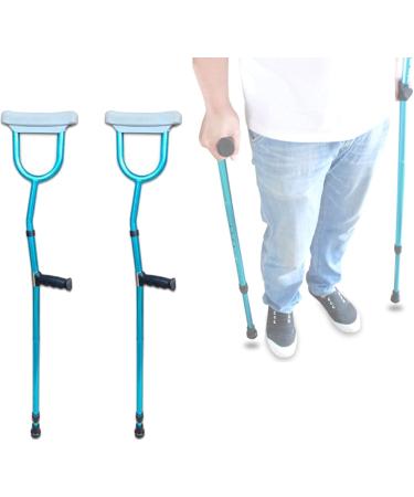 Foldable Underarm Crutches Adult Height Adjustable Crutches Ergonomic Axillary Rest and Grip Applicable Height 4' 2'' 6' 4''