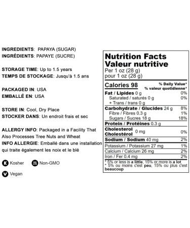 Dried Diced Papaya 1lb - Kosher, Vegan, Unsulfured | Sweetened Papaya Chunks for Culinary & Baking | Bulk - Buy Online on GoSupps.com