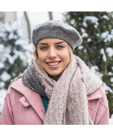 QUACOWW Beret Hats for Women - French Style Beanie Caps (4 Pack) in Black, Brown, Gray, Khaki - Buy Online on GoSupps.com