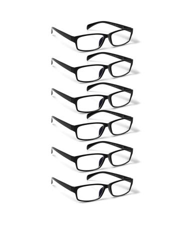 COJWIS Reading Glasses 6 Pack Men and Women Quality Spring Hinge Blue Light Filter Reader Glasses (6 Black 2.00) 6 Black 2.0 x - Buy Online on GoSupps.com