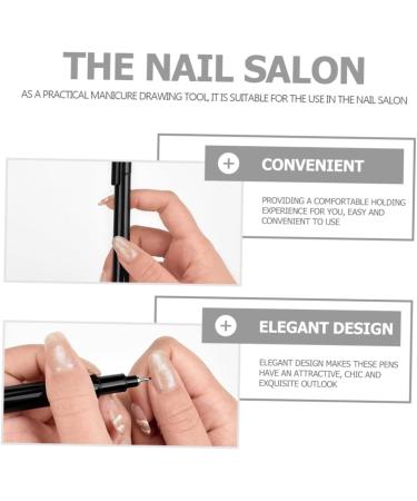 Nail Pen Nail Art Tips Builder Pen Waterproof Drawing Painting Liner Pens Extension Gel Pen Liner Pen Nail Polish Nail Brush Pen Nail Drawing Pen Manicure Abs Decorative Pen 14X1X1CM Black - Buy Online on GoSupps.com