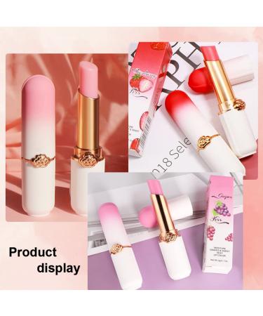 3Pcs Korean Mood Lip Balm Gift Set - Long Lasting Color Change Lipstick Stain - Peach, Strawberry, Grape Tinted Lip Balms - pH Lip Color Changing Gloss for Women & Girls - 3 Count Pack - Buy Online on GoSupps.com