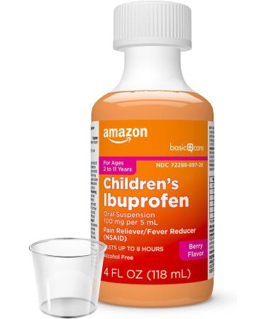 Amazon Basic Care Children's Ibuprofen 100mg Berry - 4 Fl Oz (Pack of 1) - Buy Online on GoSupps.com