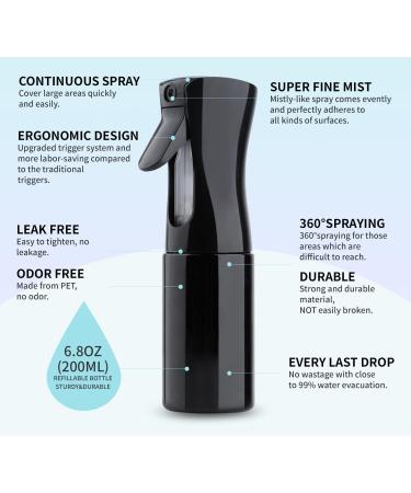 Tanshine 160ml Black Spray Bottle - Fine Fog Hair & Plant Watering Cleaning & Disinfectant Sprayer - Buy Online on GoSupps.com