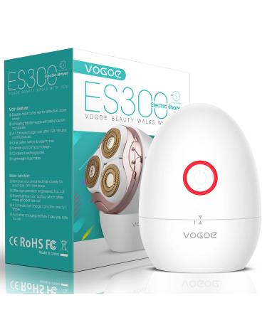 VOGOE Electric Shaver for Women 3D Floating Blade Rotary Razor Hair Remover for Arms, Legs and Underarms Rechargeable Portable and Safe Wet and Dry Use ES300 - Buy Online on GoSupps.com